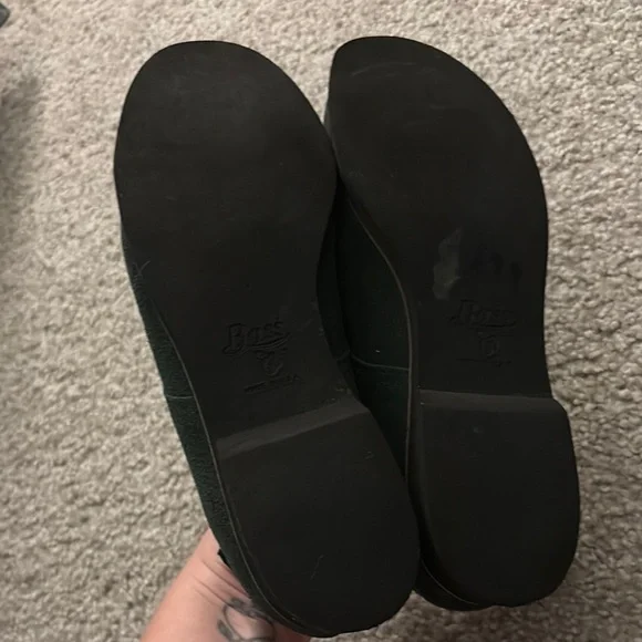 G.H. Bass & Co. Vintage Dark Green Suede Loafers - Picture 4 of 6